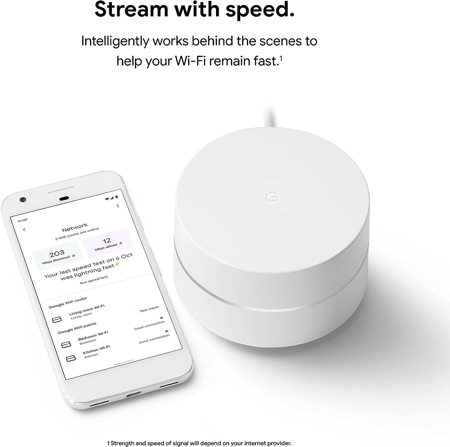 Google Wifi - Mesh Wifi System, pack of 3. Wi-Fi that just works. Up to 85m² coverage per point, white