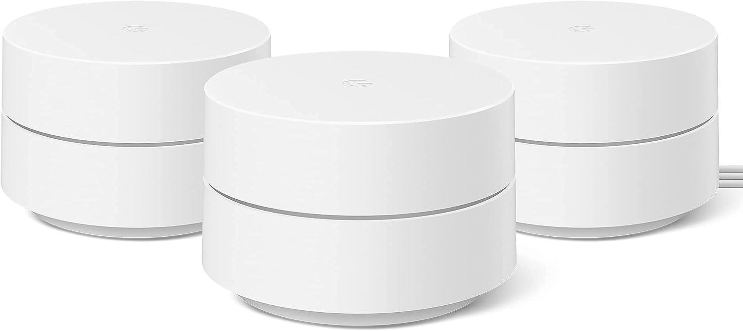 Google Wifi - Mesh Wifi System, pack of 3. Wi-Fi that just works. Up to 85m² coverage per point, white