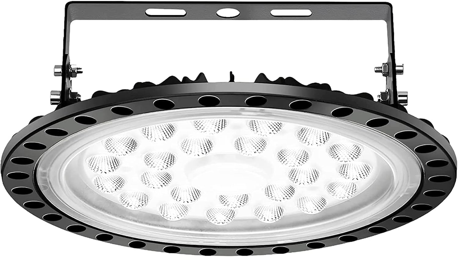 JPSDOWS 100W LED UFO High Bay Light , 6000K-6500K Workshop Lighting Daylight White IP65 Waterproof Ultra Thin LED Bay Lighting Shop Industrial Lamp Area Workshop Garage Lights Fixtures (100W)