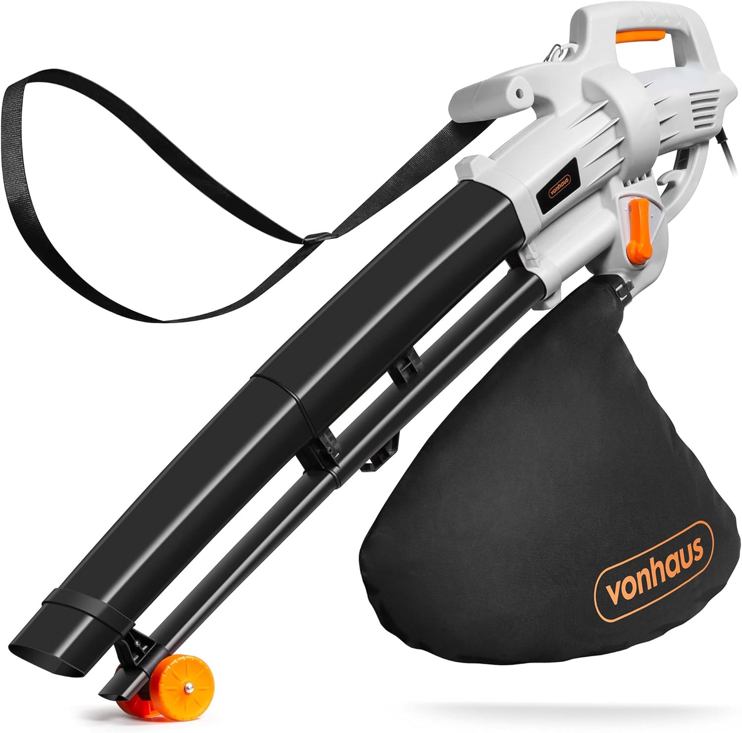 VonHaus Leaf Blower and Vacuum 3000W, Garden Vacuum for Clearing Patios Gardens of Leaves Other Waste, 10m Cable Reaches Whole Garden, Convenient Blower Vacuum for Gutters, 3 Year Warranty