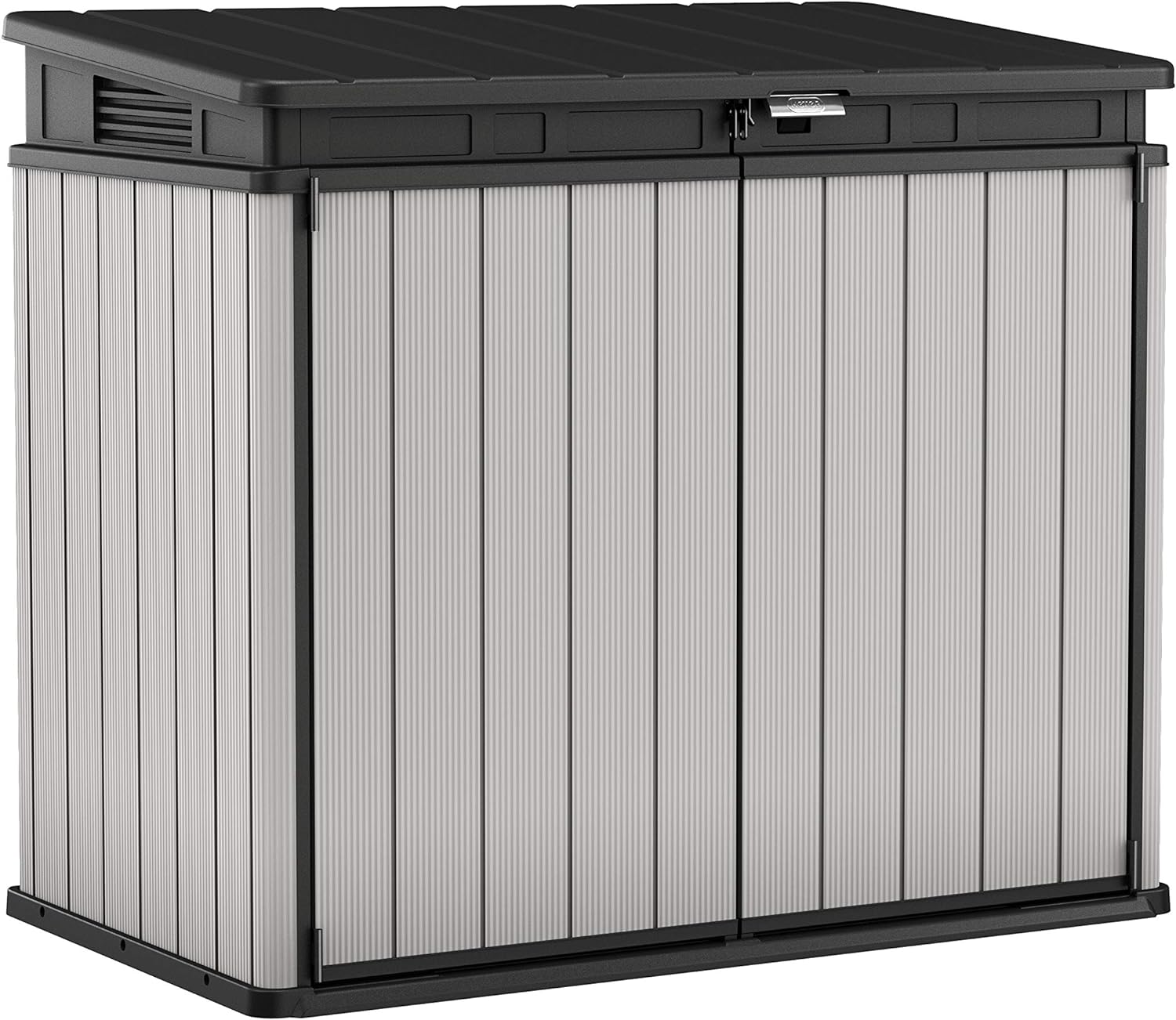 Keter Store It Out Premier XL Outdoor Garden Storage Shed, Grey and Black, 141 x 82 x 123.5 cm