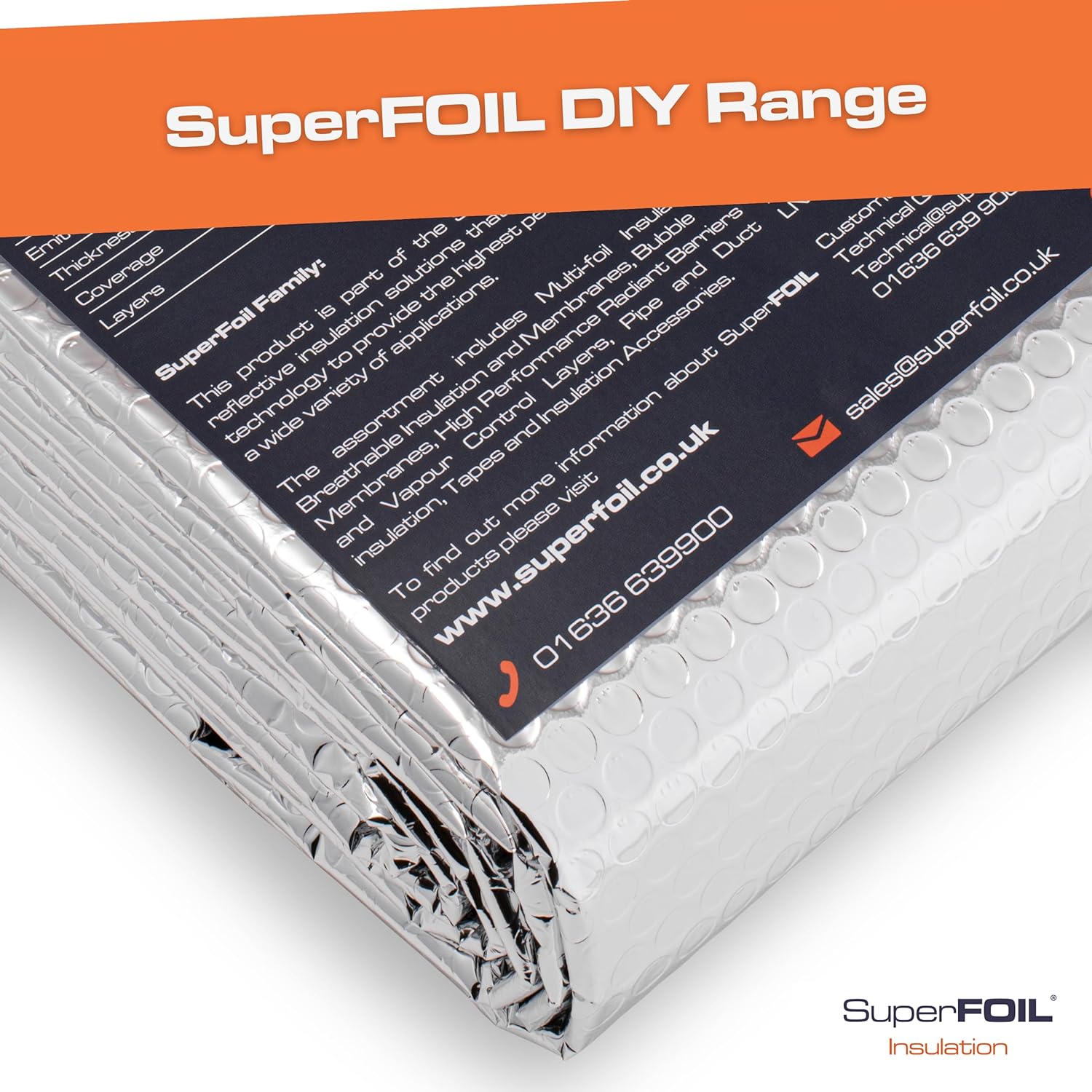 SuperFOIL Radpack Radiator Insulation Reflective Foil - 0.6m x 5m - Enhances Radiator Efficiency - Easy to Install, Adhesive Pads Included