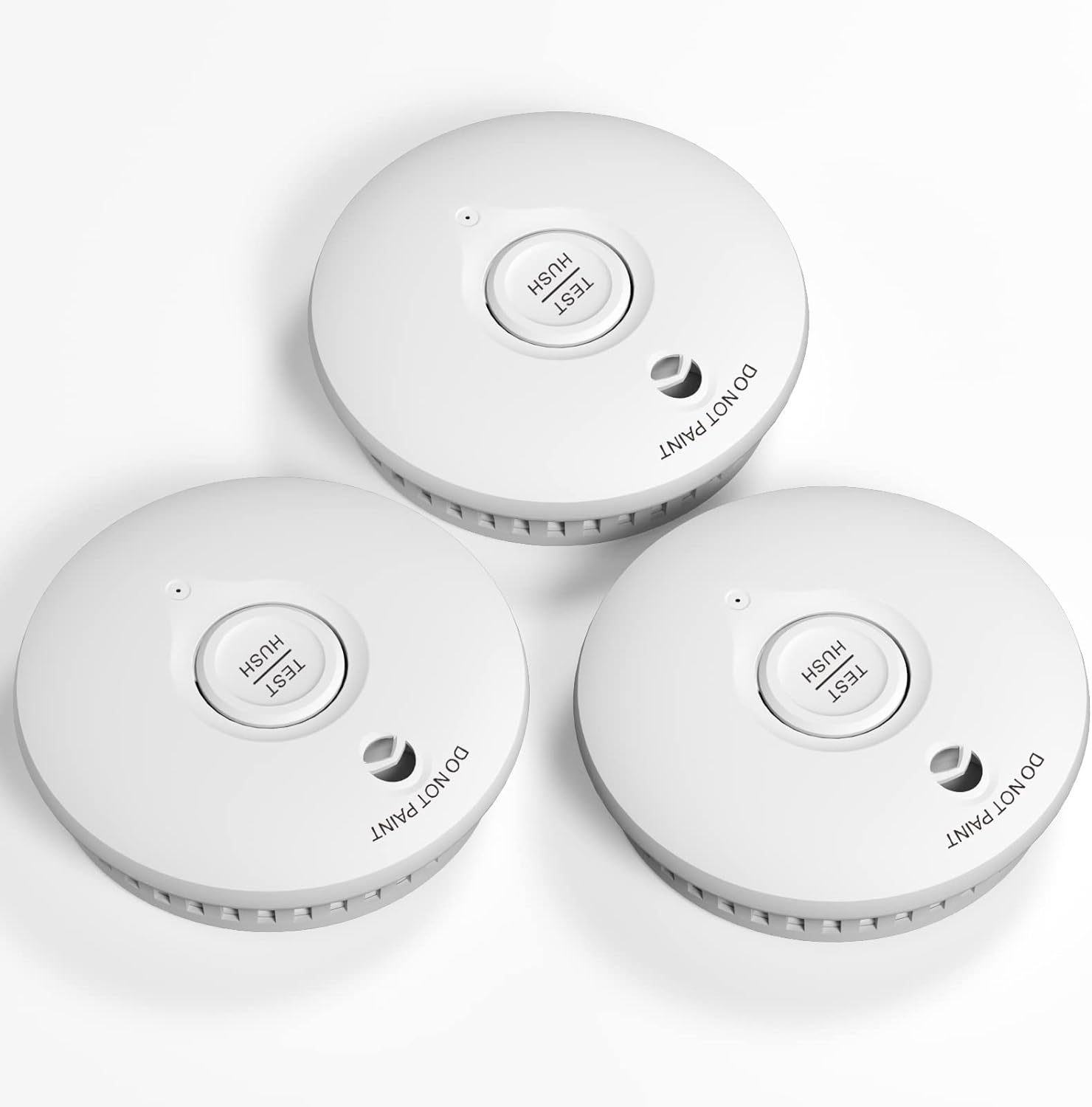 White 10-year battery Photoelectric Smoke Alarm Easy installation Smoke Detector with Silence Button Conforms to EN14604 Standard 3 Pack