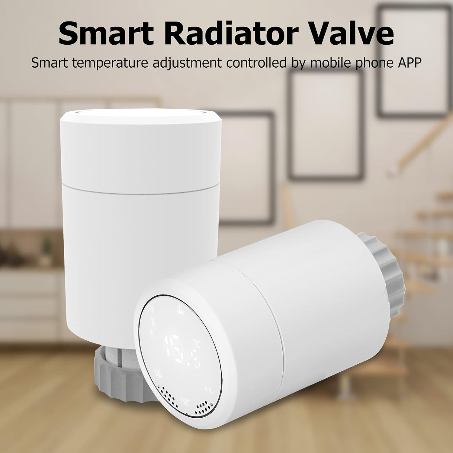 Ailao Radiator Thermostat, Radiator Valve Smart Radiator Valve Thermostatic Radiator Valve Heating System Temperature Control Heads Controlled by Mobile Phone APP for Home Office