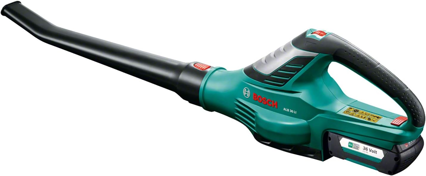 Bosch ALB 36 LI Cordless Leaf Blower with 36 V, 2.0 Ah Lithium-Ion Battery, Weight 1.9 kg, Airflow speed 170 – 250 km/h, Green