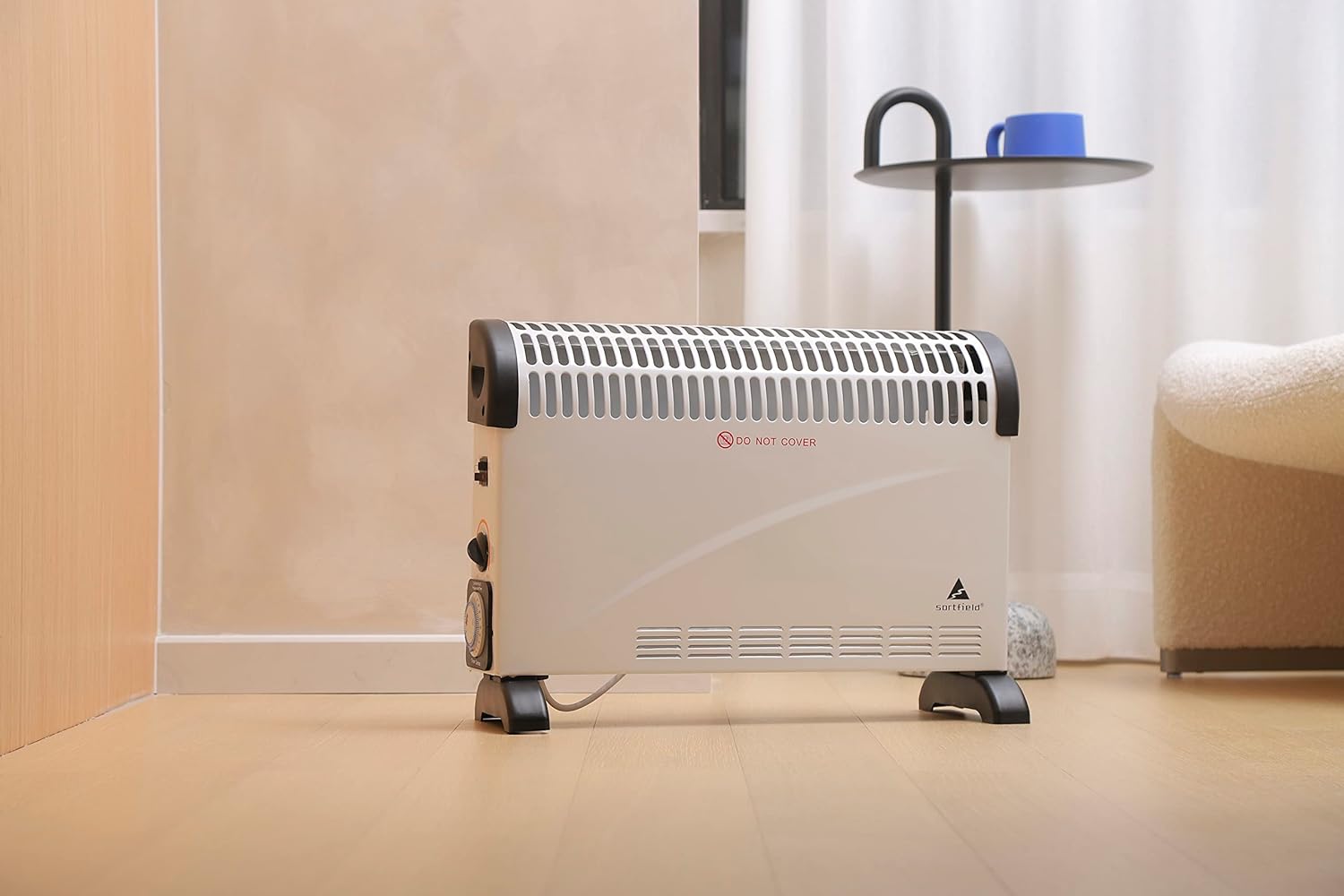 Convector Radiator Heater/Adjustable 3 Heat Settings (750/1250 / 2000 W) Electrical Convection Heating with Adjustable Thermostat