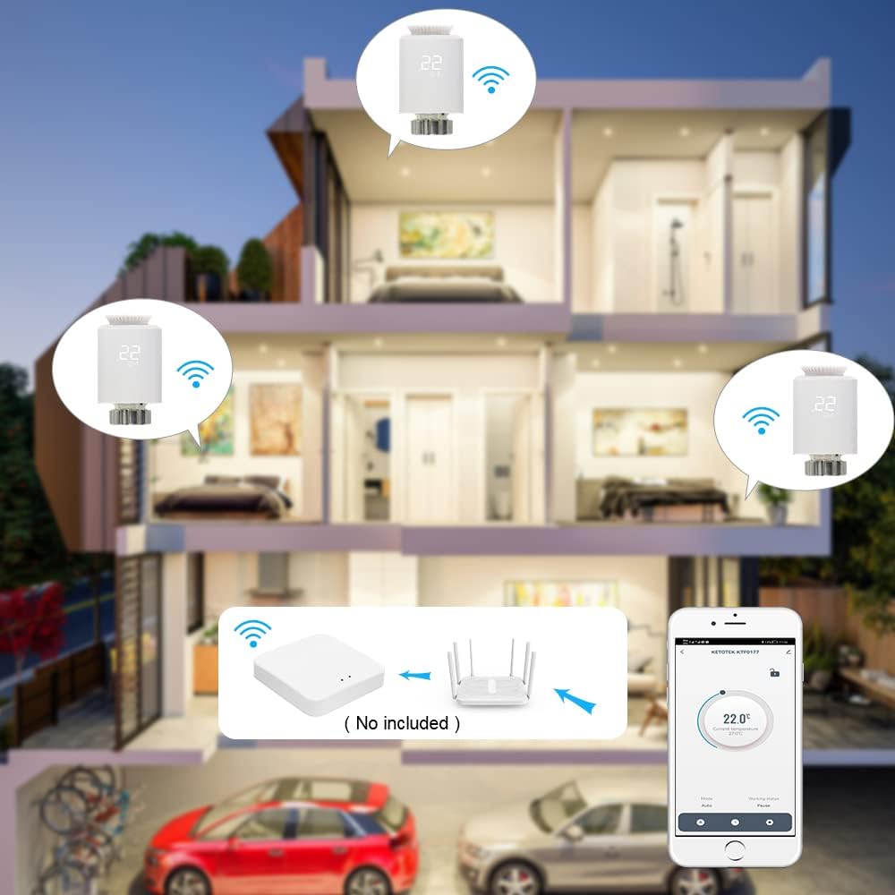 Digital Smart Home Radiator Thermostat Programmable Valve Thermostatic Head Heating Temperature Controller Additional Part for TRV kit