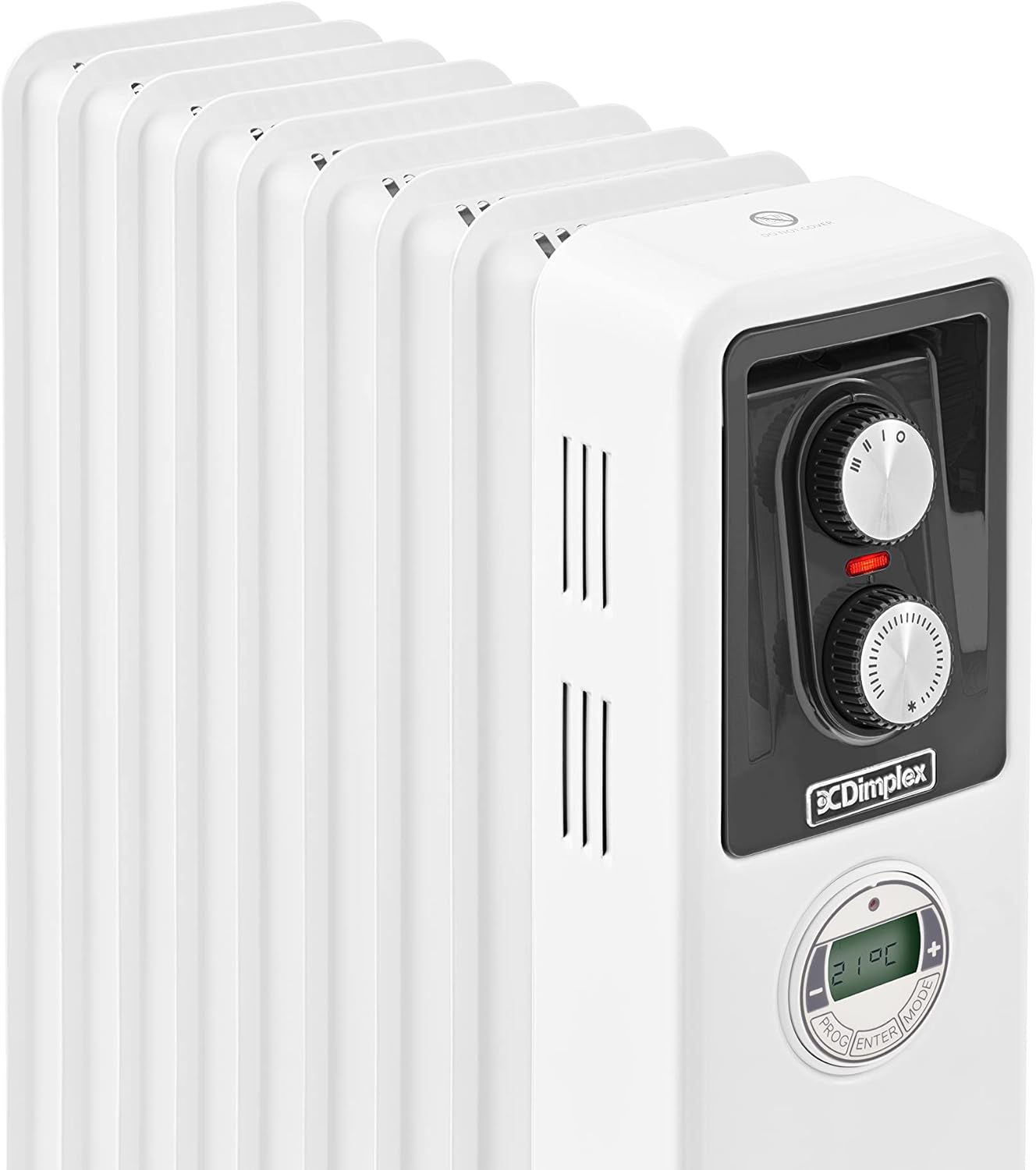 Dimplex X-078094 1.5kW Radiator, Oil Free Eco Column Heater, Freestanding Electric Heating Unit, Quiet Plug In Lightweight Portable Compact Electric Home Heater with Thermostat – White