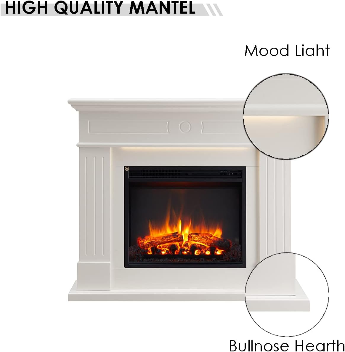 Everleigh Electric 110cm / 43 Fireplace Suite Multiple Colour Options Avaliable (WHITE)