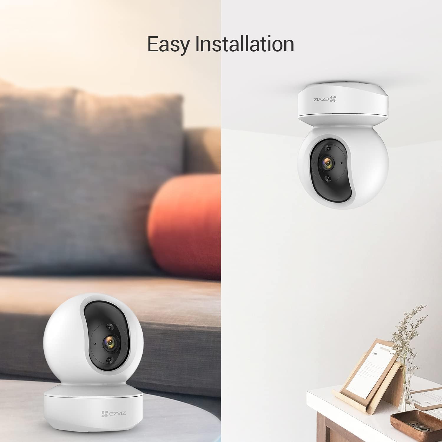 EZVIZ Indoor Wifi Camera with App, Alexa Google Control, Security Camera Wireless 2.4GHz, Pan Tilt 360°, Baby Monitor, 1080P, Motion Detection, Auto Tracking, Two Way Talk, Alarm, Night Vision (TY1)