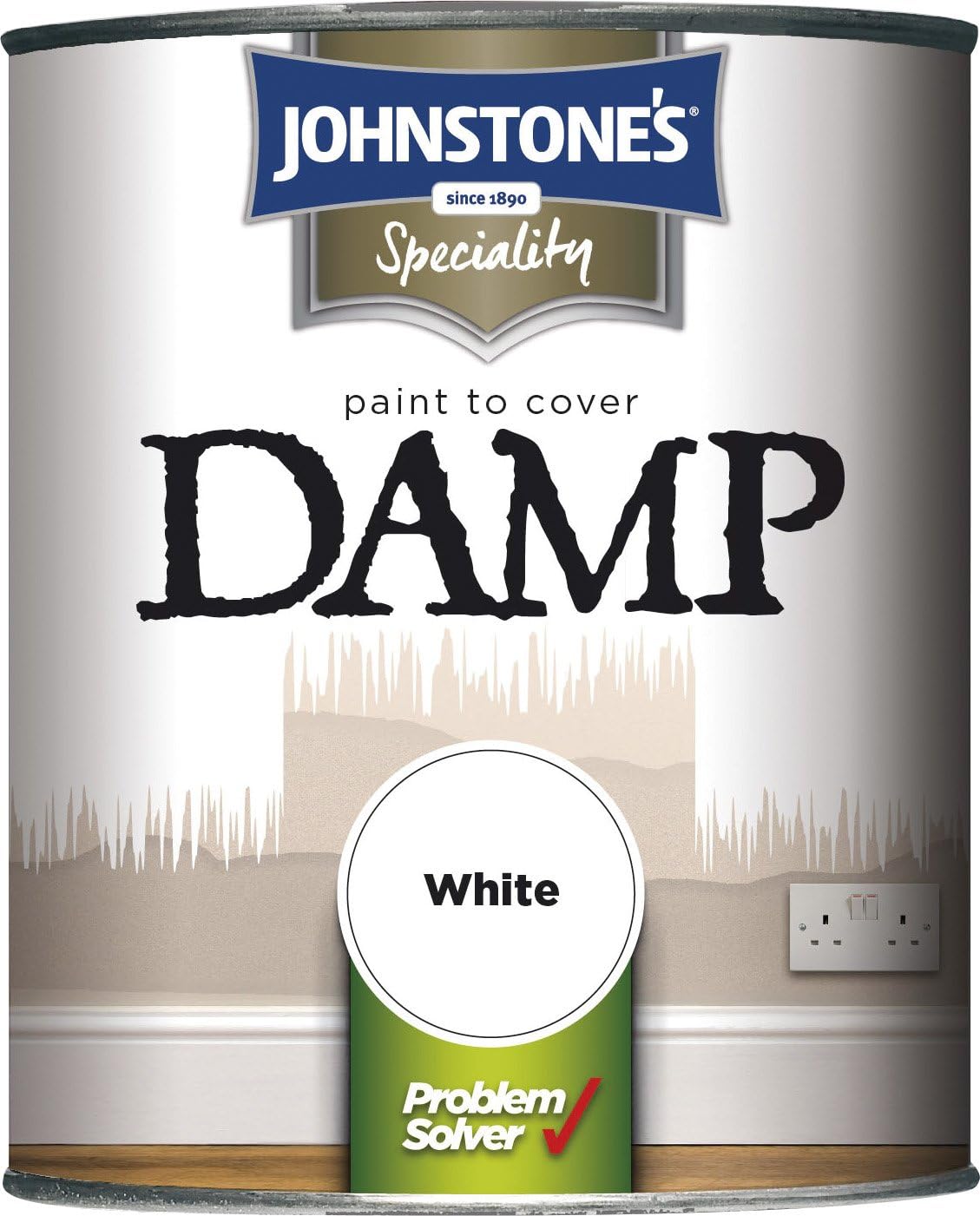 Johnstones 307955 Paint to Cover Damp White, 750ml