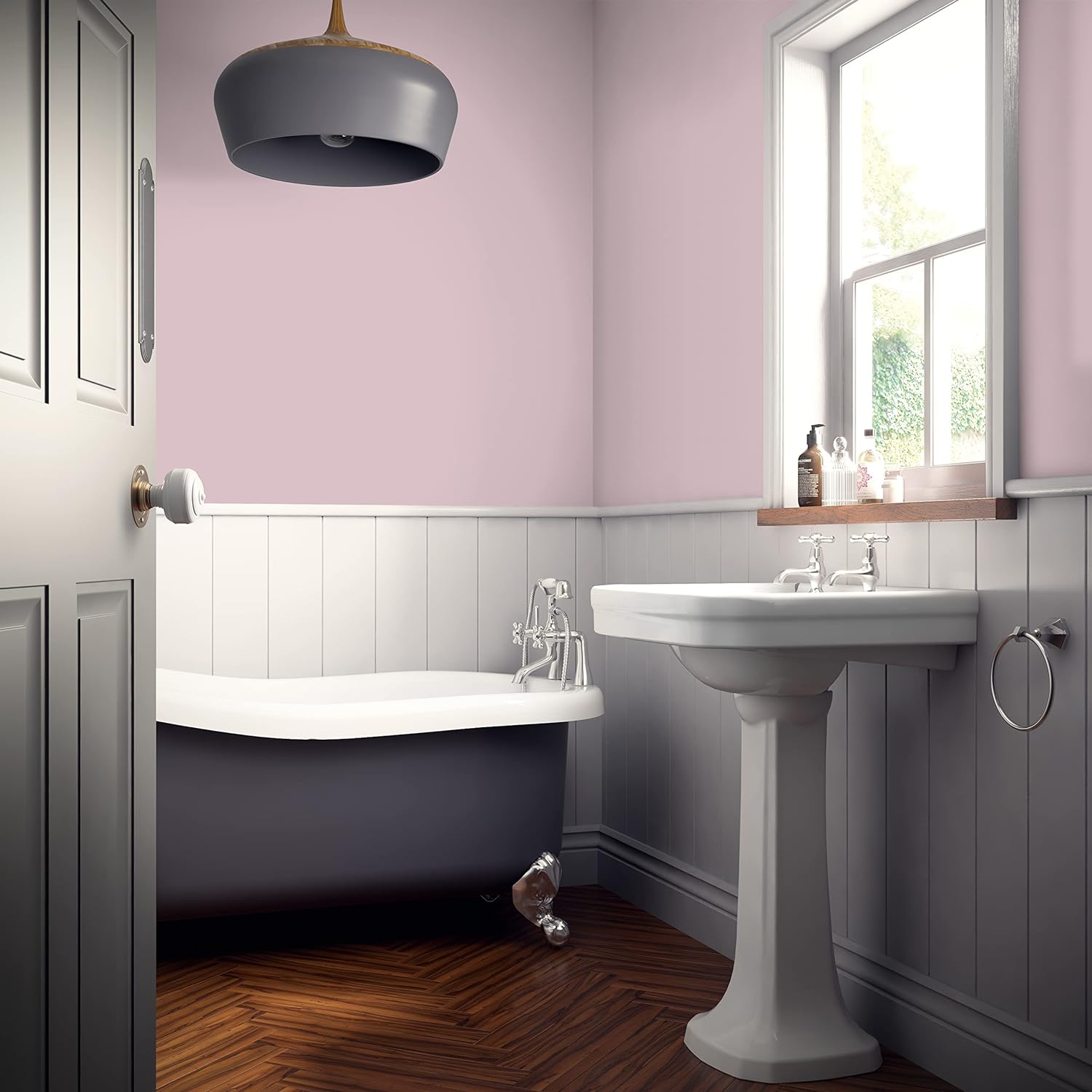 Johnstones - Bathroom Paint - Brilliant White - Mid Sheen Finish - Stain Blocker Paint - Use in Moist Damp Areas - Low Odour - Dry in 1-2 Hours - 12m2 Coverage per Litre - 2.5L