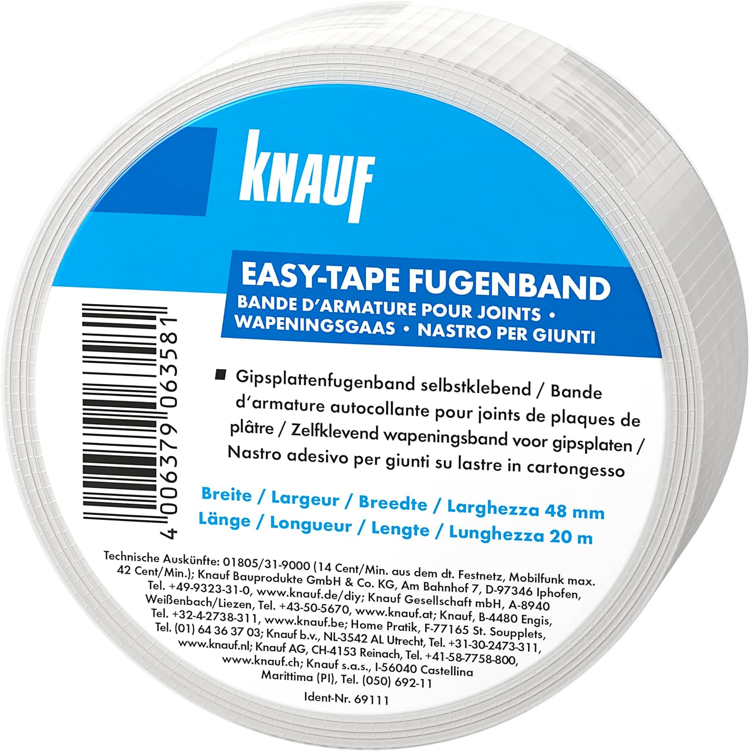 Knauf 69112 Easy-Tape, White 45 m