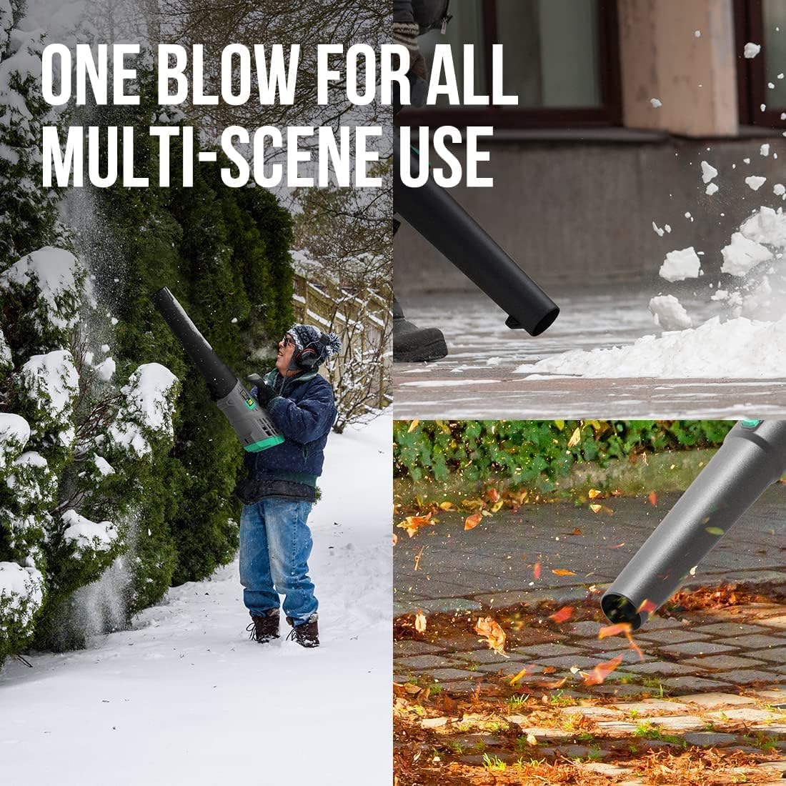 LiTHELi 40V Cordless Leaf Blower, Battery Powered Garden Blower Axial Fan Leafblower incl. 2.5Ah Lithium-Ion Battery and Charger