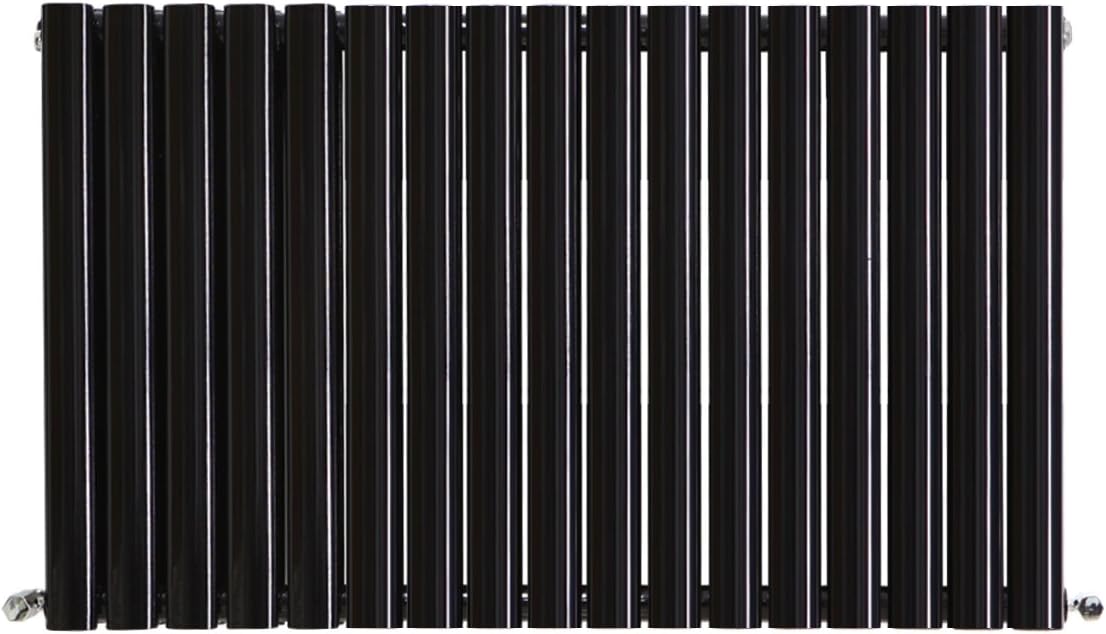 NRG New 600x1003mm Double Oval Column Panel Designer Radiator Central Heating Radiators Black