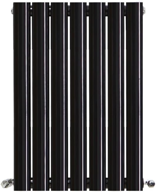 NRG Premium Black 600 x 413 mm Radiator | Oval Column Double Panel Designer Central Heating Radiators UK