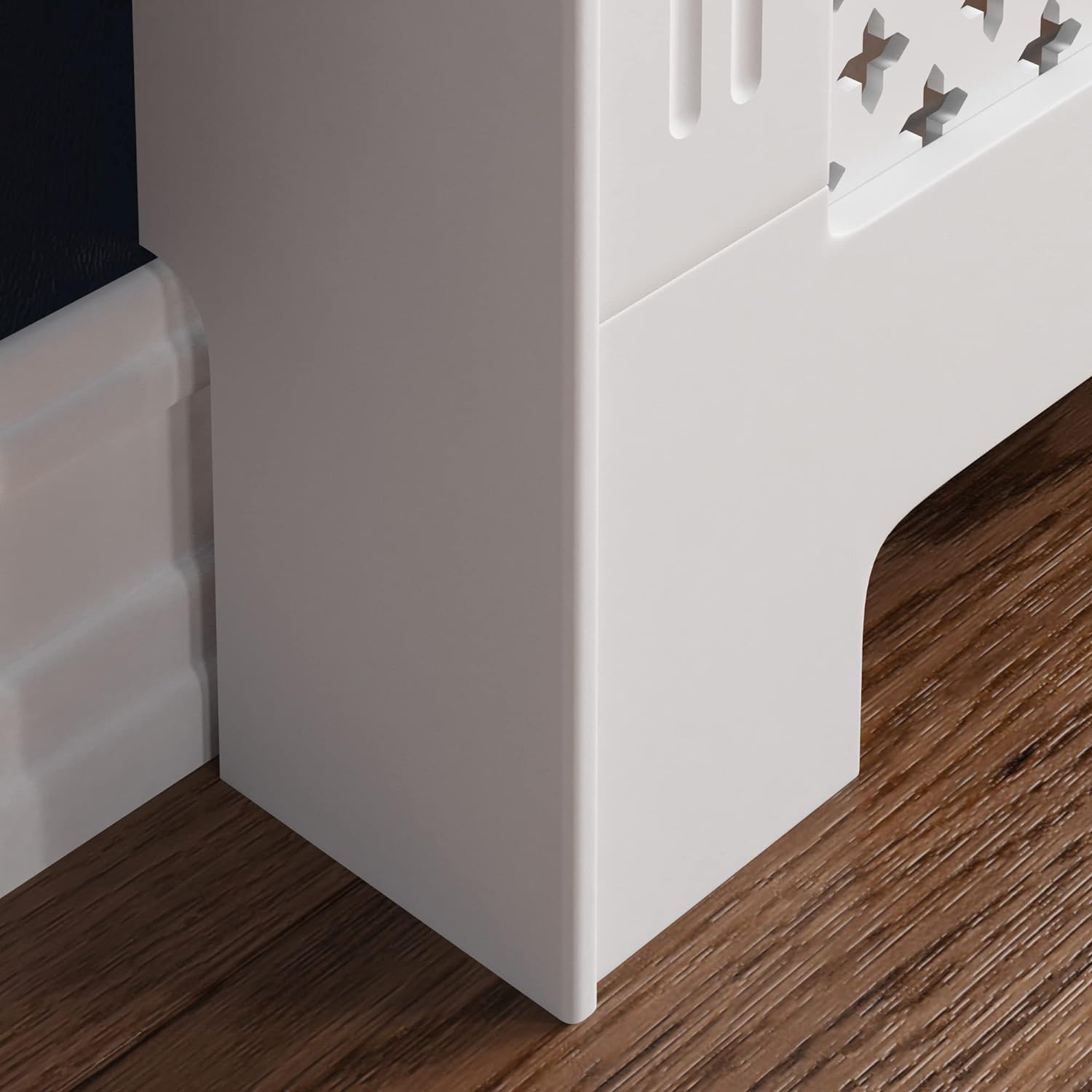 Vida Designs Oxford Radiator Cover White Traditional Painted MDF Cabinet, Small (H: 82 / W: 78 / D: 19 cm)