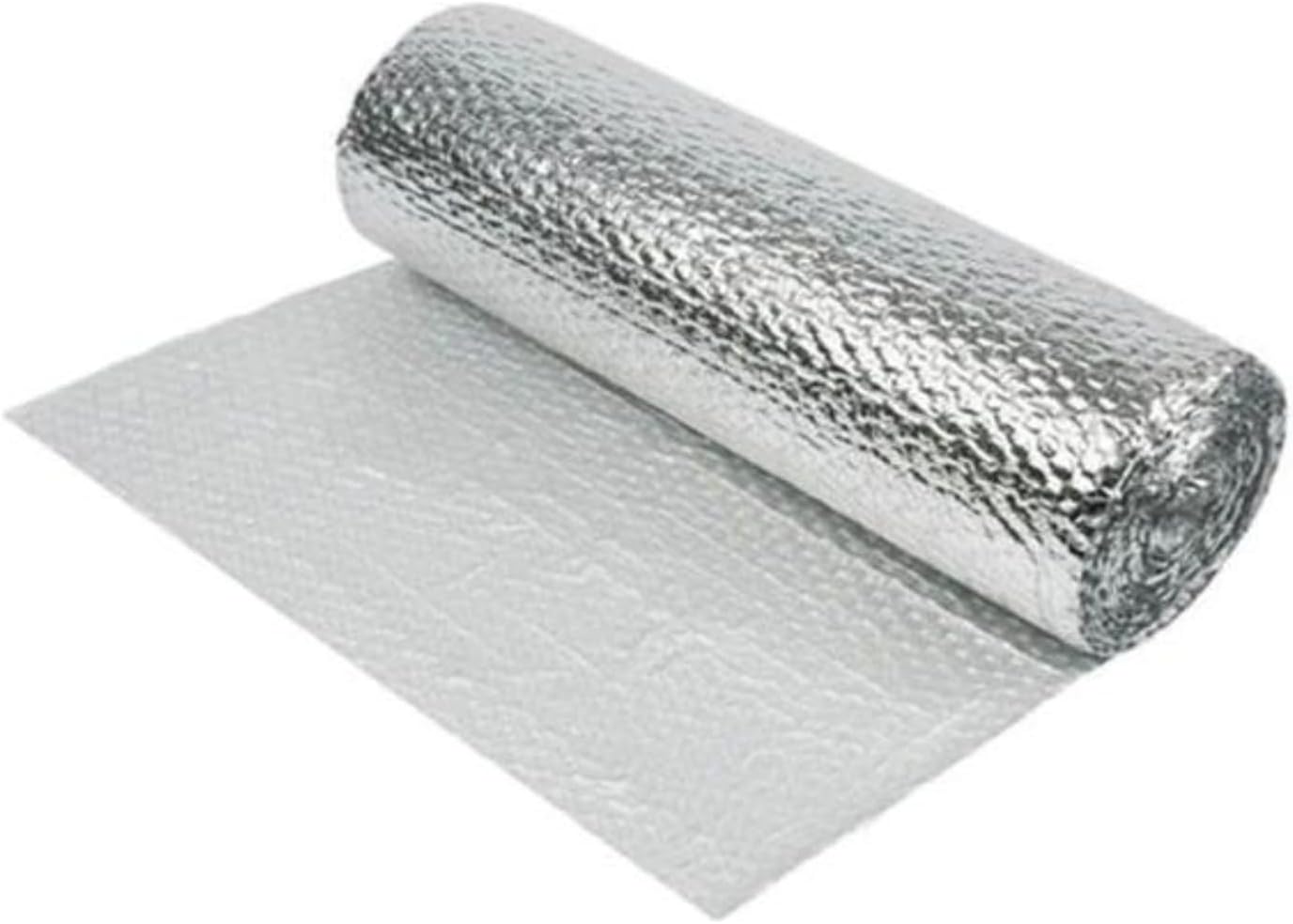 Yuzet 1.2m x 50m Silver Multi-Purpose Double Aluminium Bubble Insulation Foil. Loft, Wall, Home, Caravan, Attic, Garage, Roofs