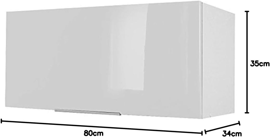 Berlioz Creations - Tall Kitchen Cabinet, Blanc Haute Brillance, 80 x 34 x 35 cm