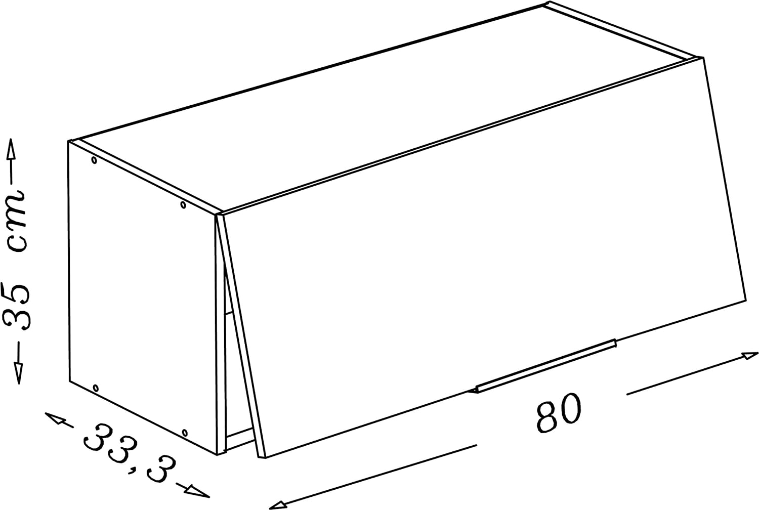 Berlioz Creations - Tall Kitchen Cabinet, Blanc Haute Brillance, 80 x 34 x 35 cm