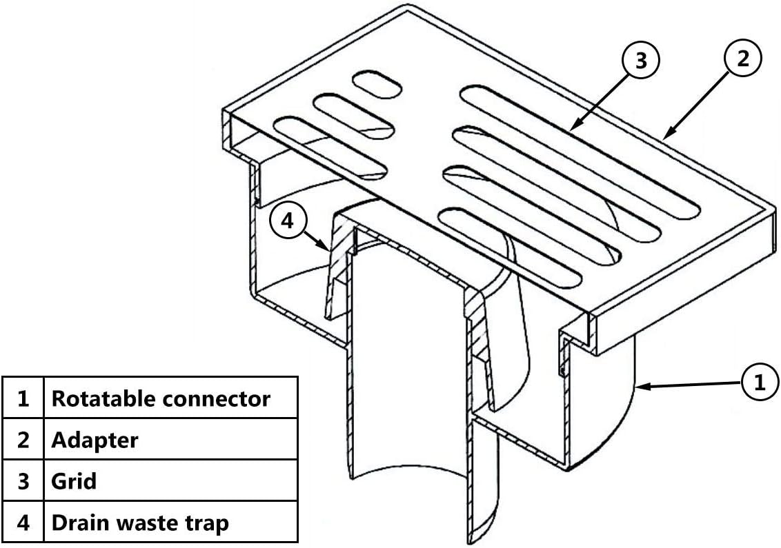 Bottom Outlet Stainless Steel Grid 150x150mm Floor Ground Waste Drain Gully Trap