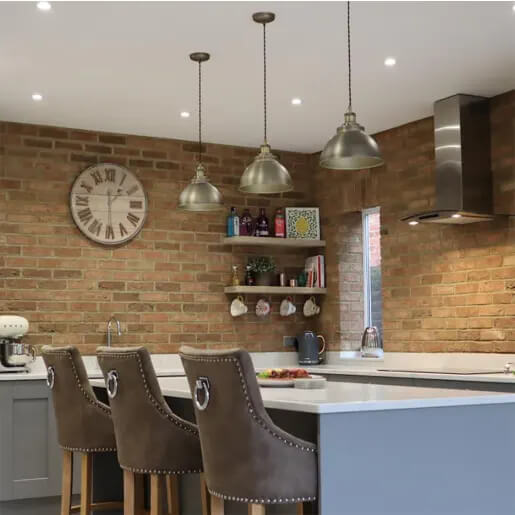 Brown Brick Tiles on Kitchen Wall | Building Material Reviews