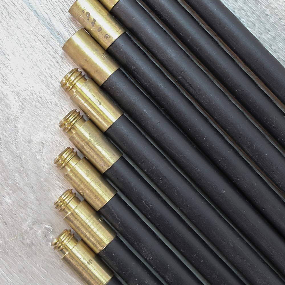 Faithfull FAIDRSET12 Drain Rod Set 9M (30ft) 10 x Rods, plunger, worm. Brass Rod Commectors