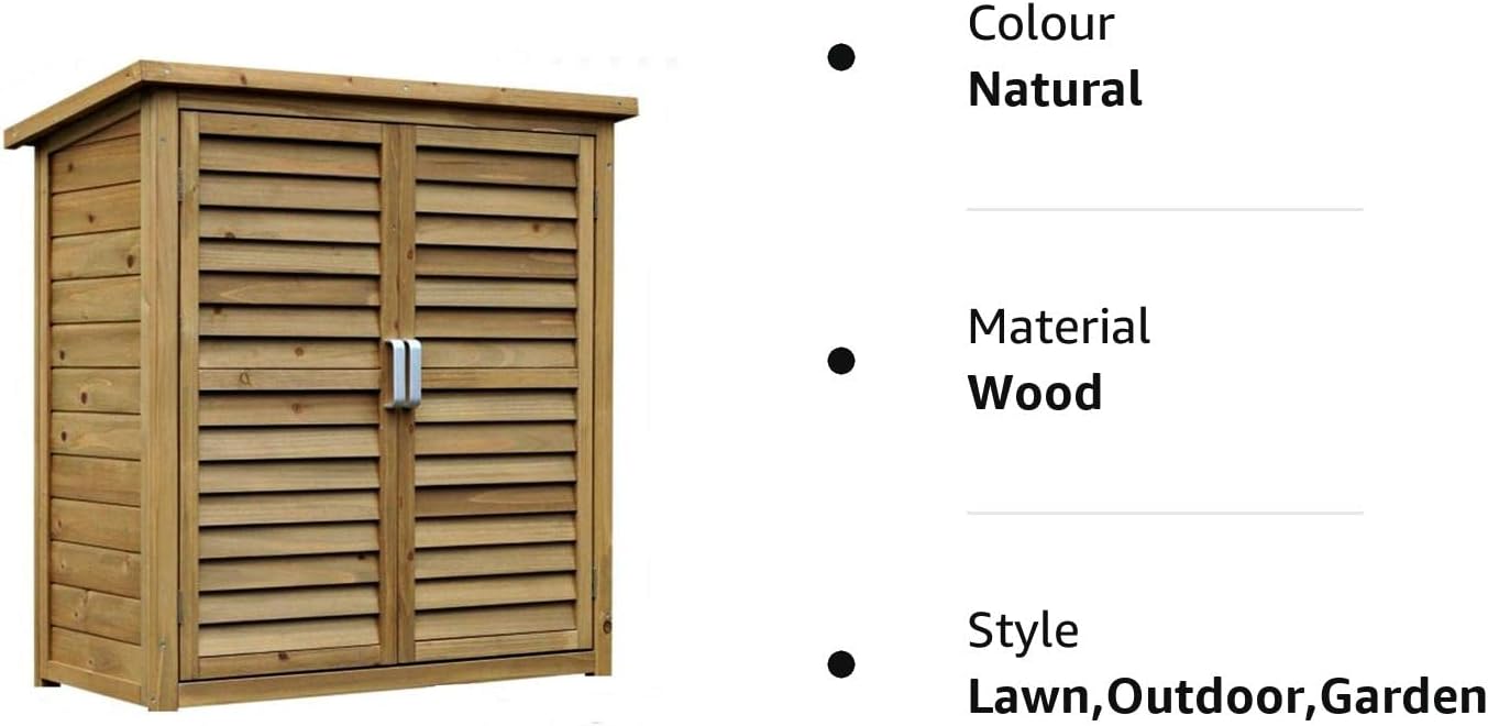 HYGRAD® Outdoor Garden Shed Tools Storage Wooden Cupboard Weatherproof Utility Storage Lawn Mower Cabinet UK (Large)