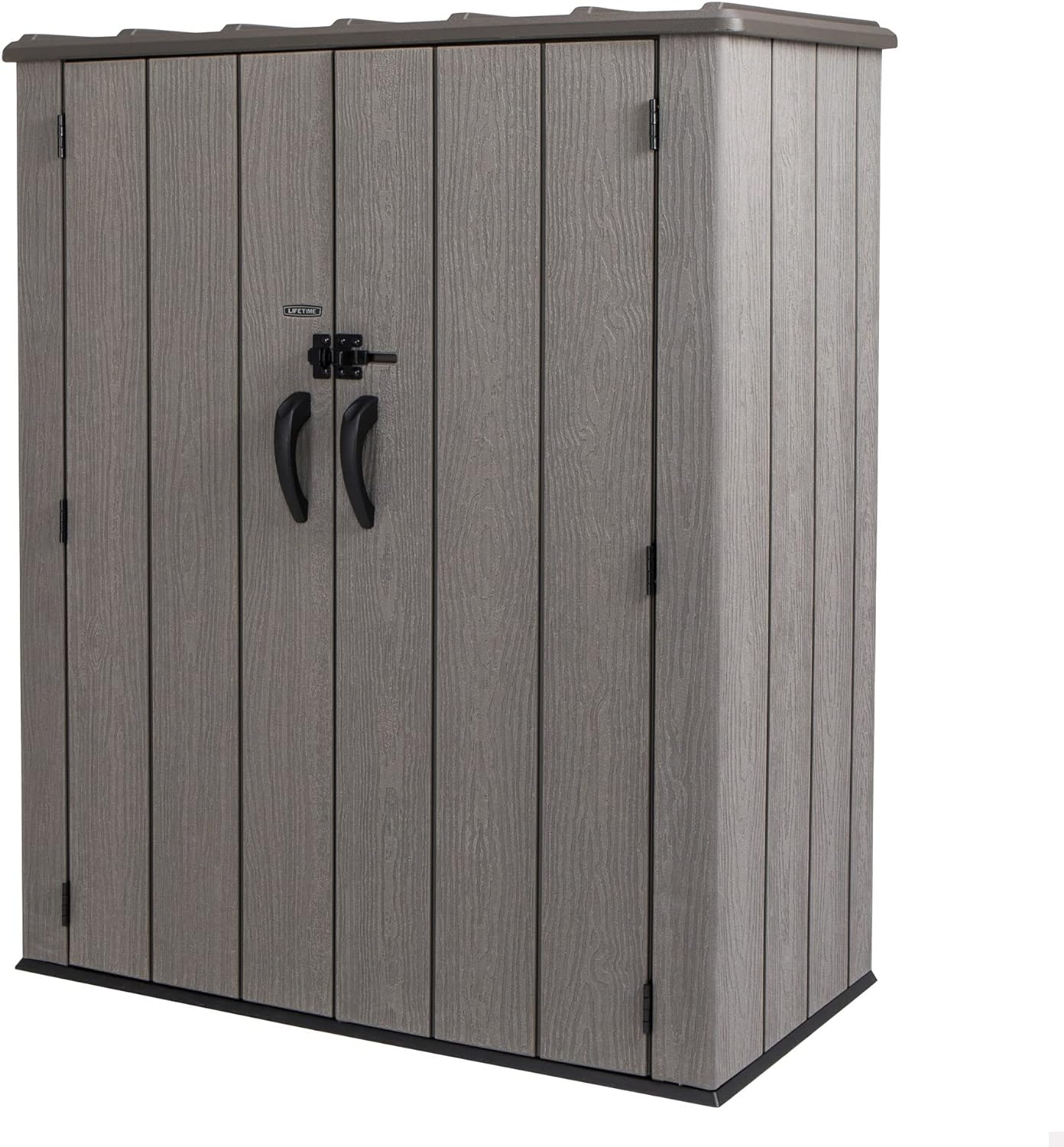 Lifetime 60209 Vertical Storage Shed (53 Cubic feet), Roof Brown, 74 x 142 x 174 cm