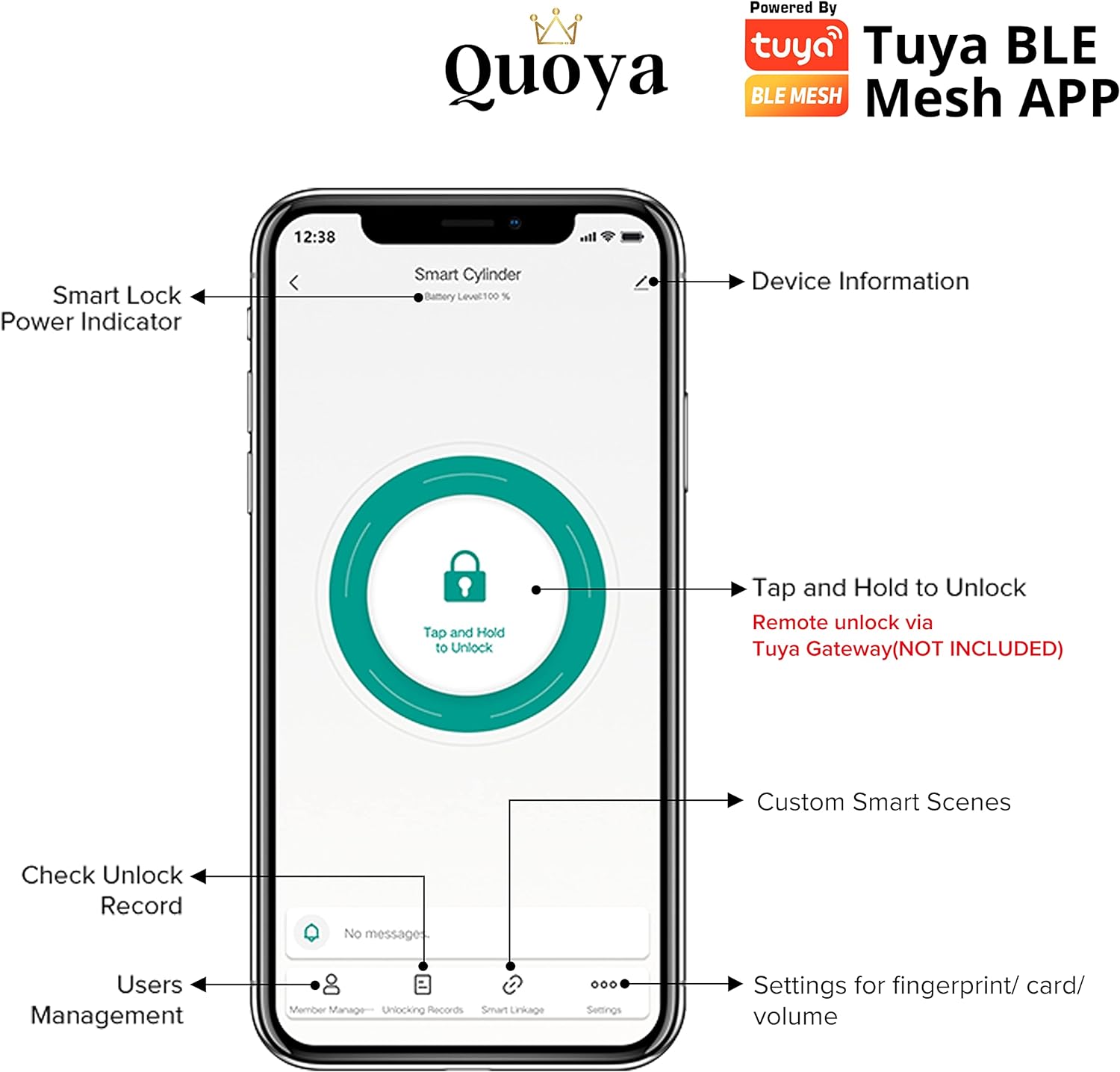 QUOYA Euro Cylinder Smart Lock (K1 Smart Euro Cylinder Lock)