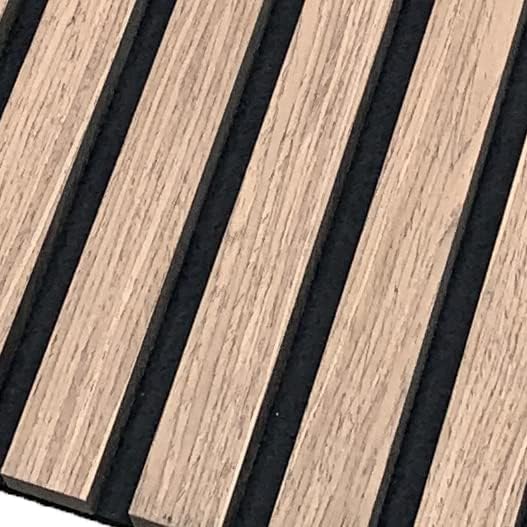 Slat Wood Wall Panels - Decorative Sound Absorbing Contemporary Acoustic Slatted Wall Ceiling Panelling (Walnut Sample 12CM)