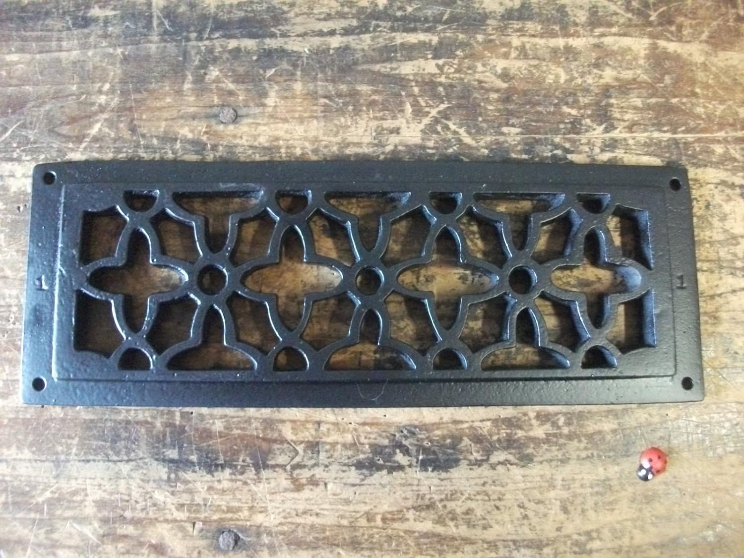 CAST IRON AIR VENT AIR BRICK GRILLE COVER - repair cover for modern air bricks - powder coated