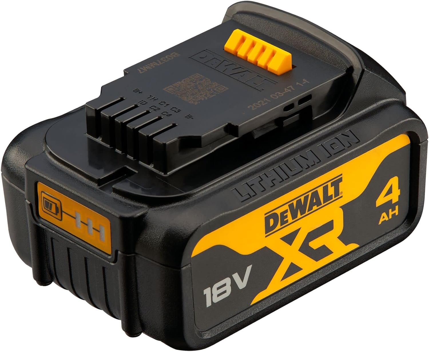 DEWALT DCB182-XJ 18V XR Lithium-Ion Battery, Black/Yellow, 4.0Ah