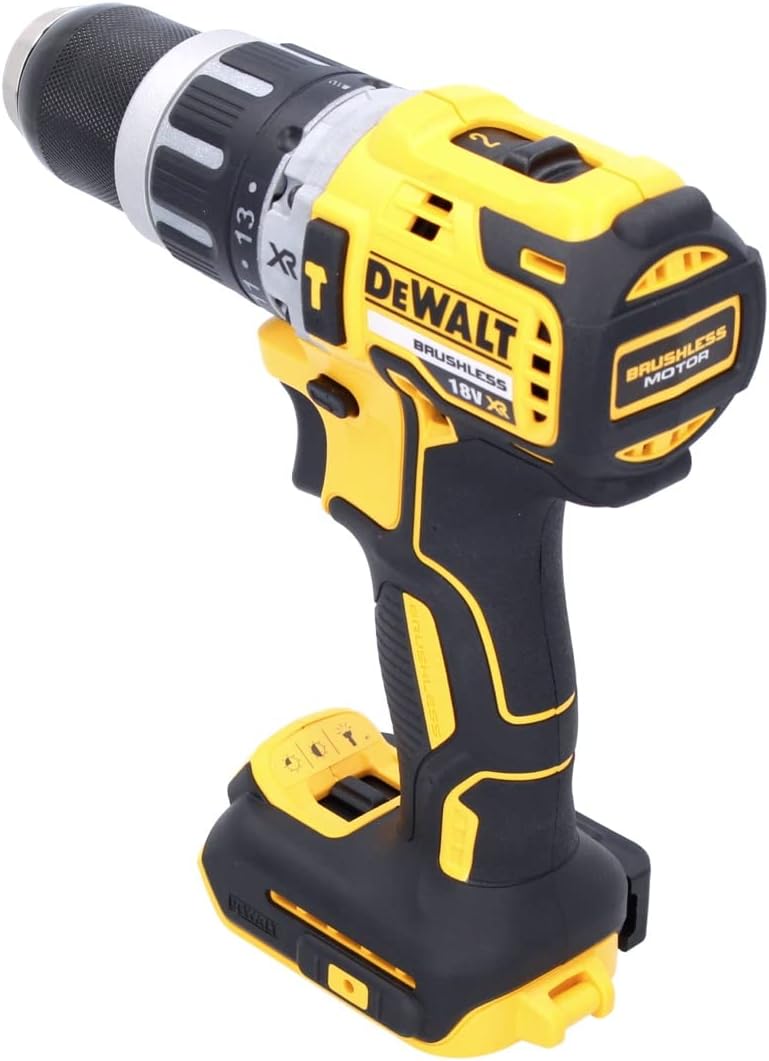 DEWALT DCD796N 18v XR Li-Ion Brushless Compact Combi Hammer, 18 W, 18 V, Yellow/Black