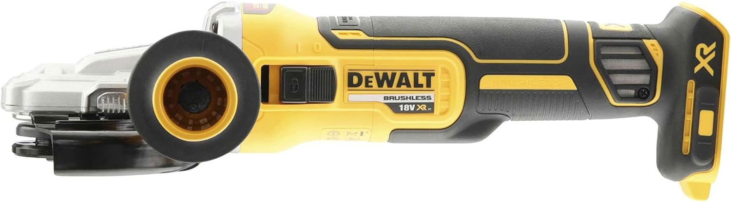 DEWALT DCG405FN-XJ DCG405FN Cordless XR Brushless Flathead Angle Grinder, 18 V, Yellow/Black, 125 mm