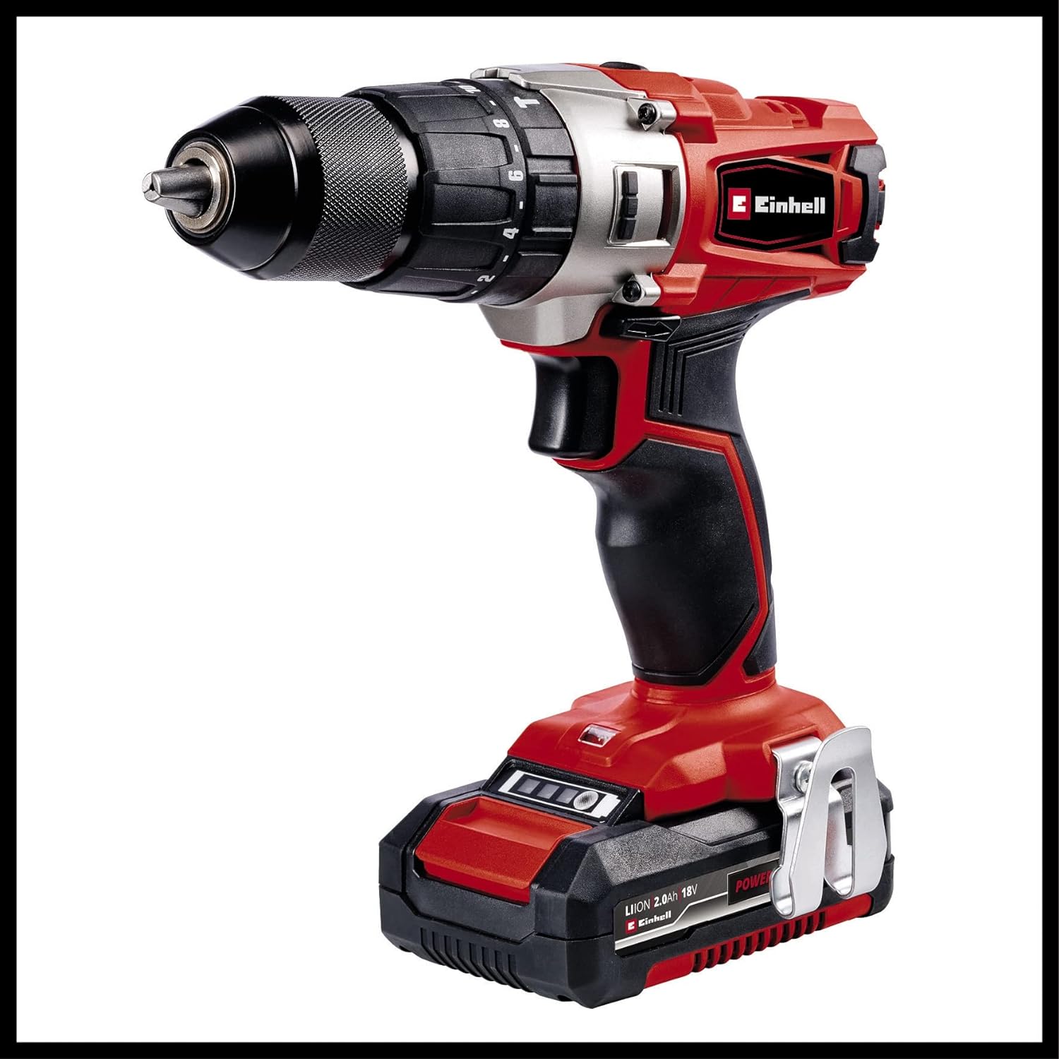 Einhell Power X-Change 18V Cordless Drill And Impact Driver Set With 2 x Batteries, Charger And Storage Bag - TE-CD 18/44 Li-i + TE-CI 18/1 Li Brushless Combi Drills And Driver Sets Cordless