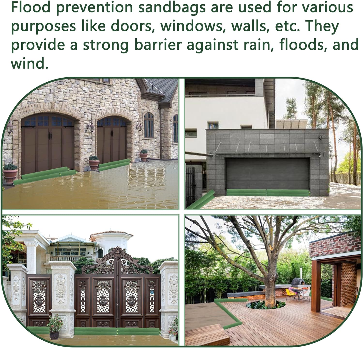 Flood Prevention Sandbags, Reusable Flood Water Barrier, Suitable for Indoor and Outdoor, etc. to Control Flooding in Rainy Season (6 feet 7 inches (Pack of 4))