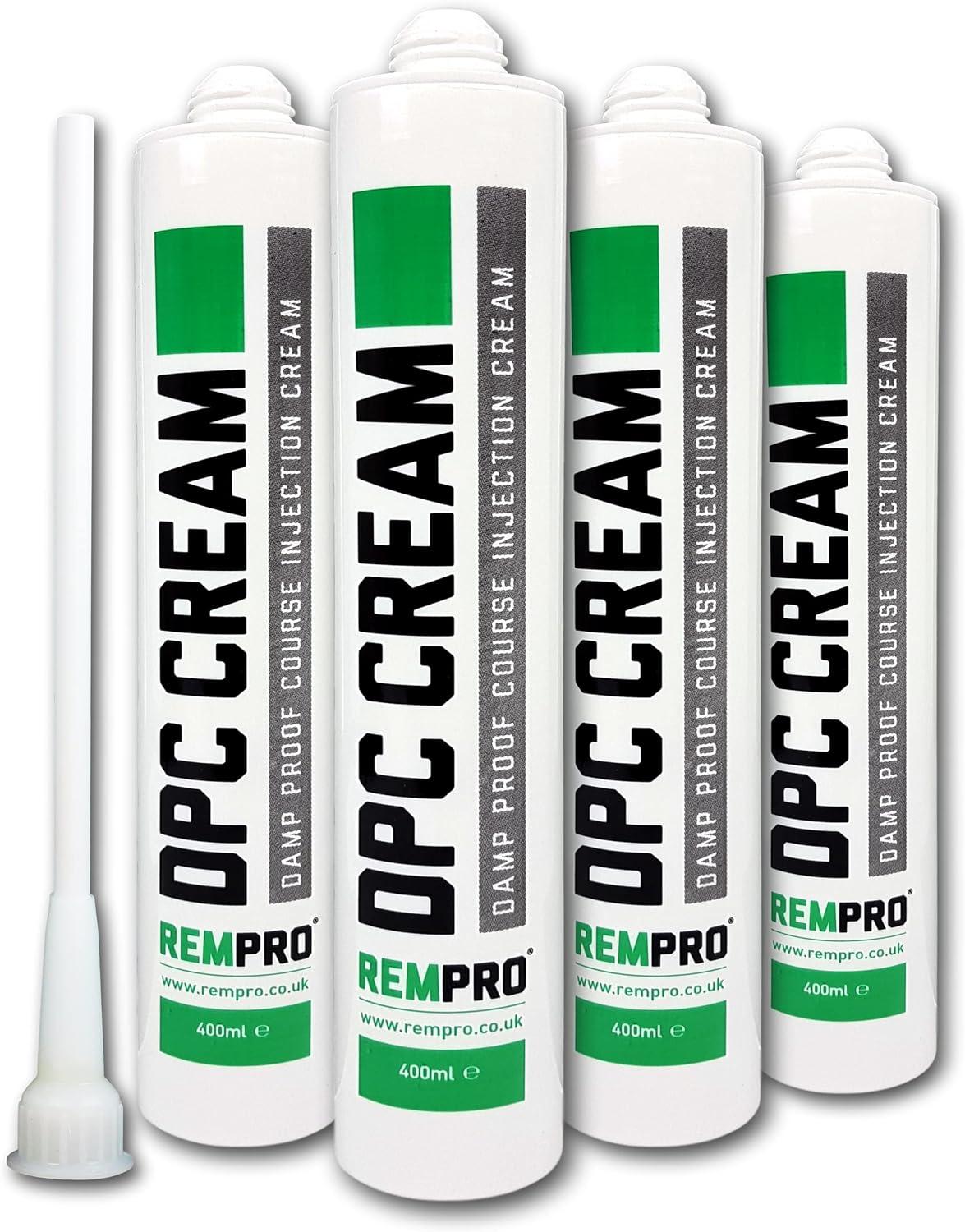 Rempro 10 x 400ml DPC Damp Proofing Course Cream - Barrier Treatment Control of Rising Damp in Walls - BBA Certified