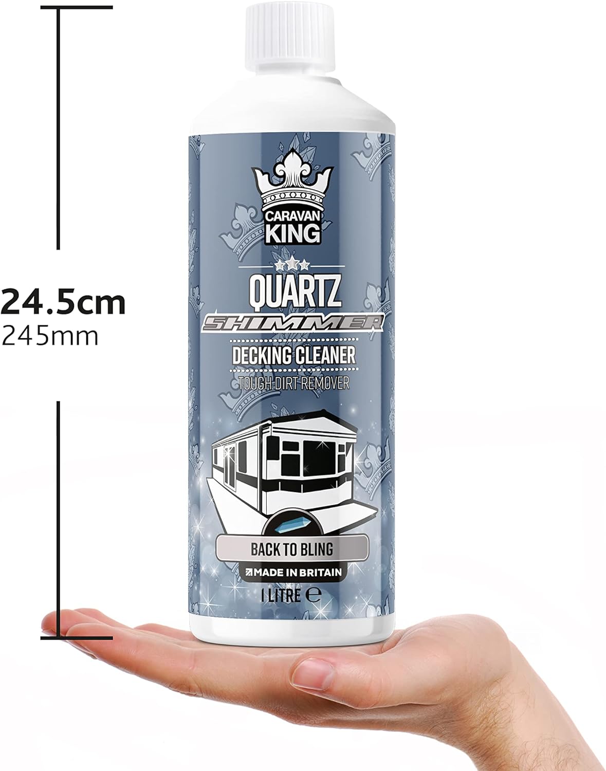 Caravan King Decking Cleaner | Removes Dirt, Grime and Mould | Suitable for Wood Composite, 1 Litre, Clear