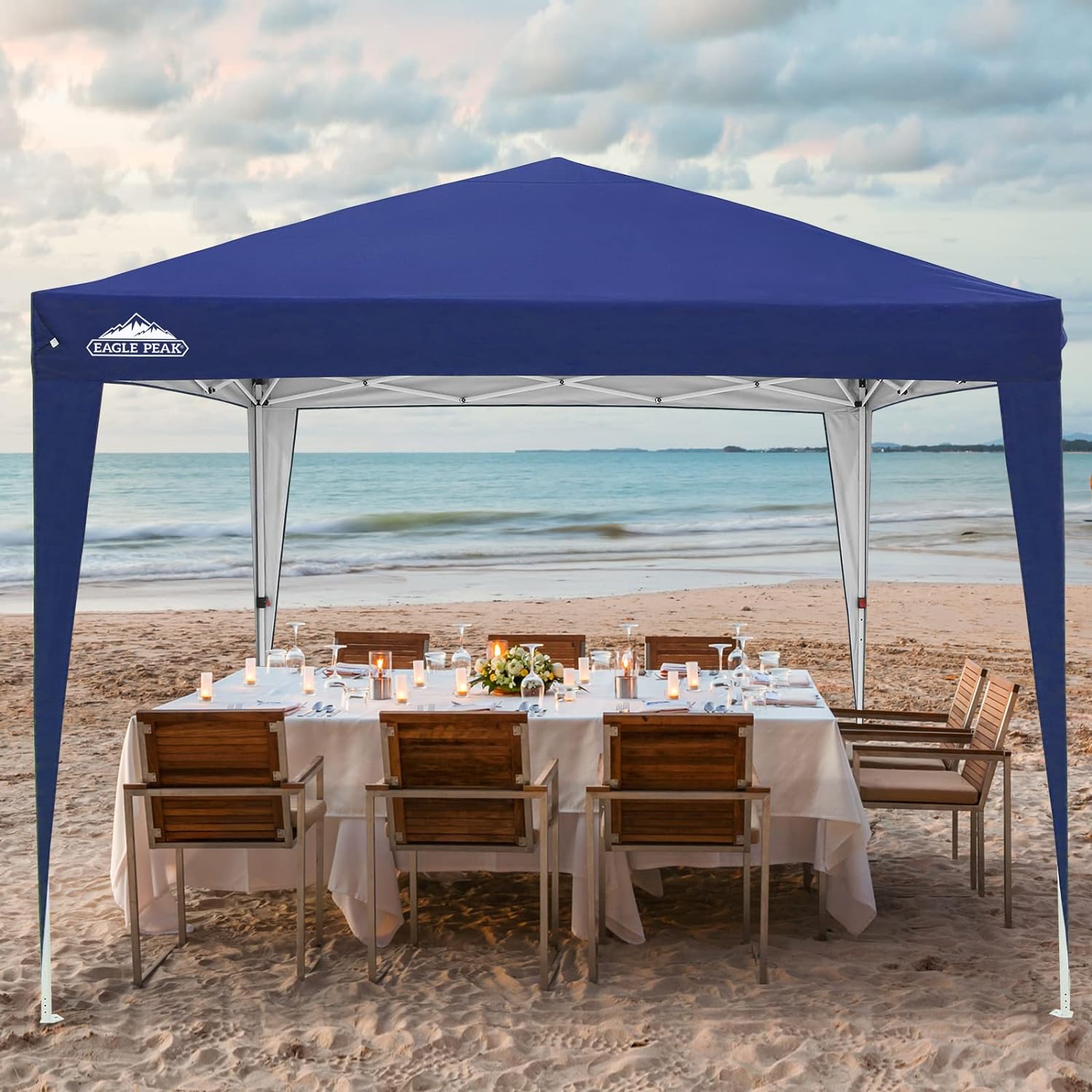 EAGLE PEAK Straight Leg 3x3m Instant Pop Up Shade Canopy, Portable Folding Gazebo Shelter, Waterproof Top with Sealed Seams, Steel Frame