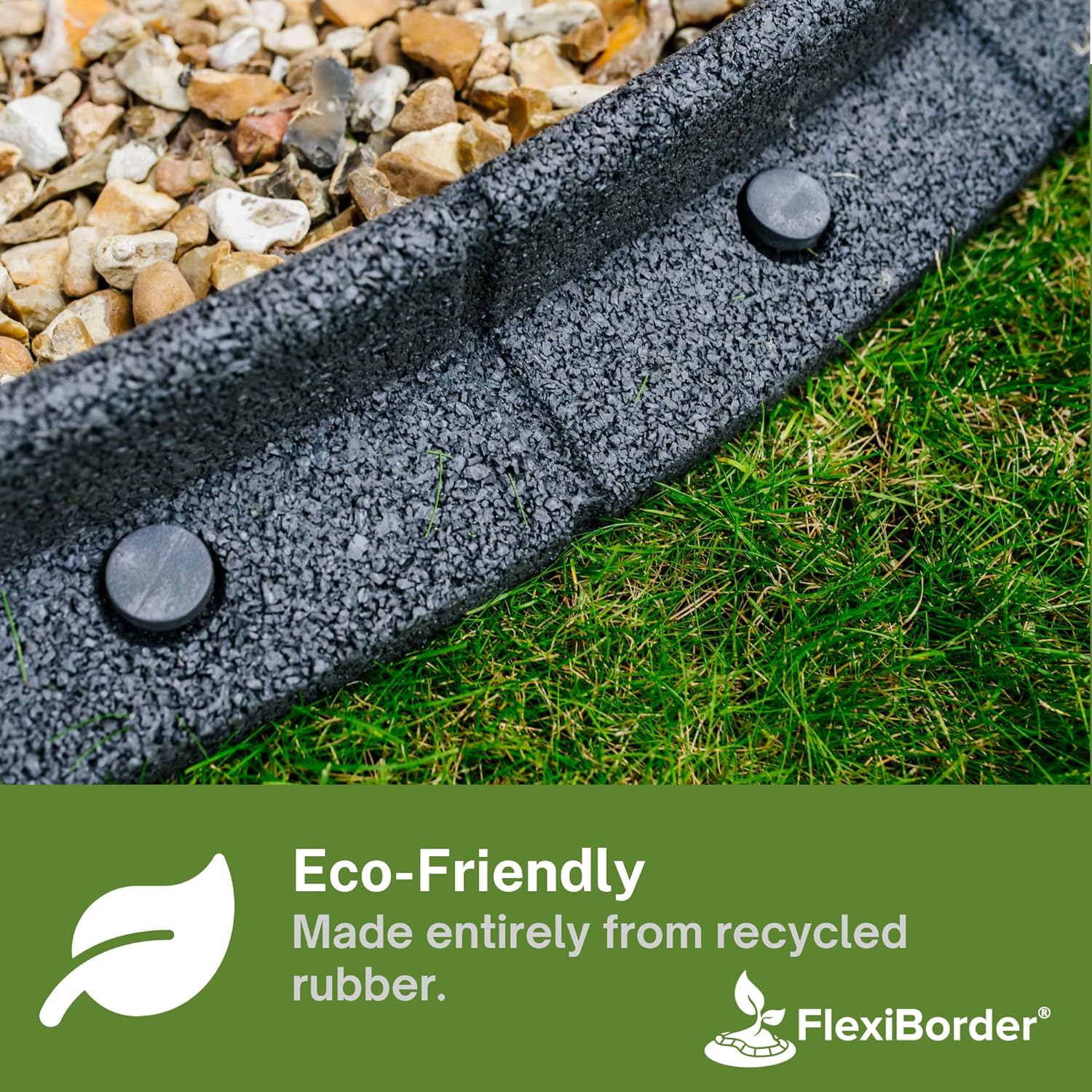 FlexiBorder - Lawn Edging - Flexible Garden Edging Border for Grass Lawns - Pathways - Raised Borders - Artificial Grass - Grey - 6 x 1m Lengths