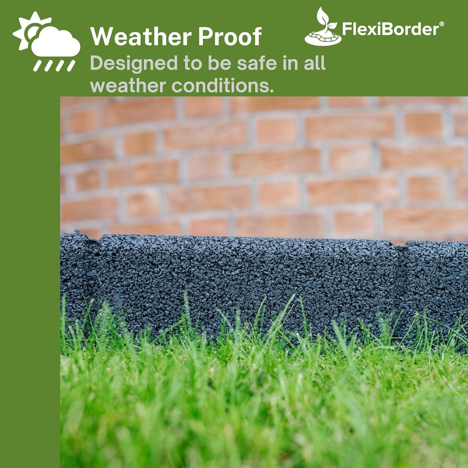 FlexiBorder - Lawn Edging - Flexible Garden Edging Border for Grass Lawns - Pathways - Raised Borders - Artificial Grass - Grey - 6 x 1m Lengths