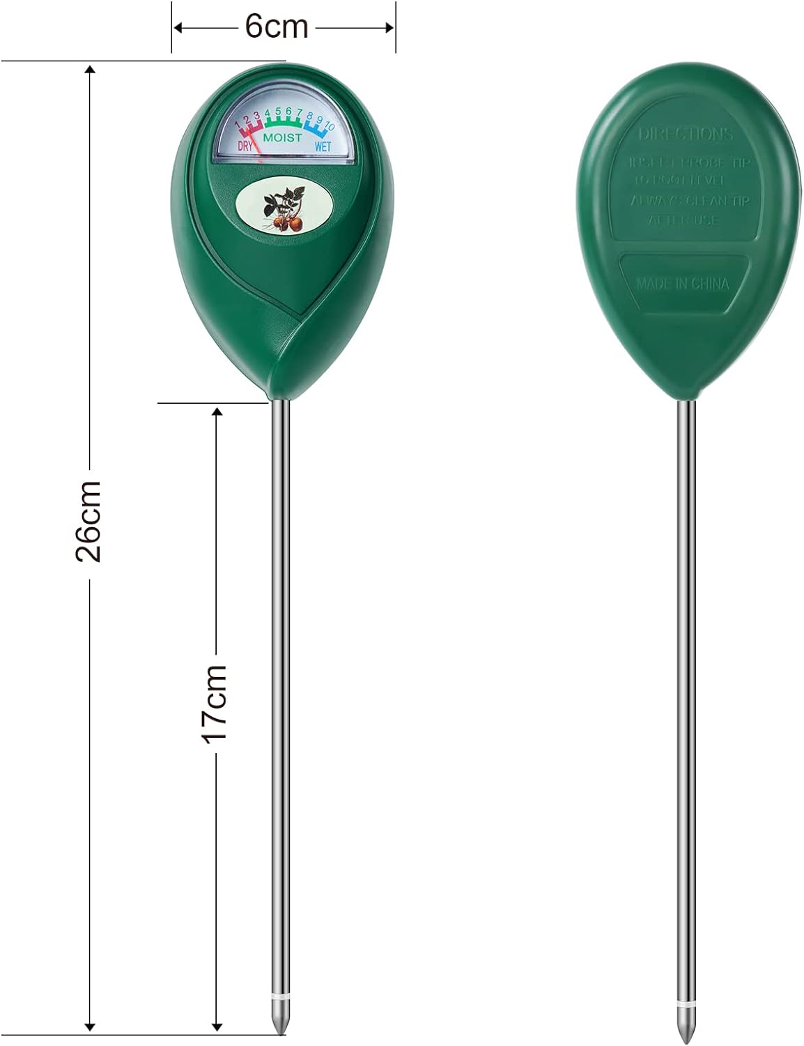 flintronic Soil Moisture Meter, Accurate Soil Tester Ground Moisture Tester, Garden Agriculture Moisture Tester, Compact Lightweight, Suitable For Indoor And Outdoor Vegetable Bed Gardens, Etc.