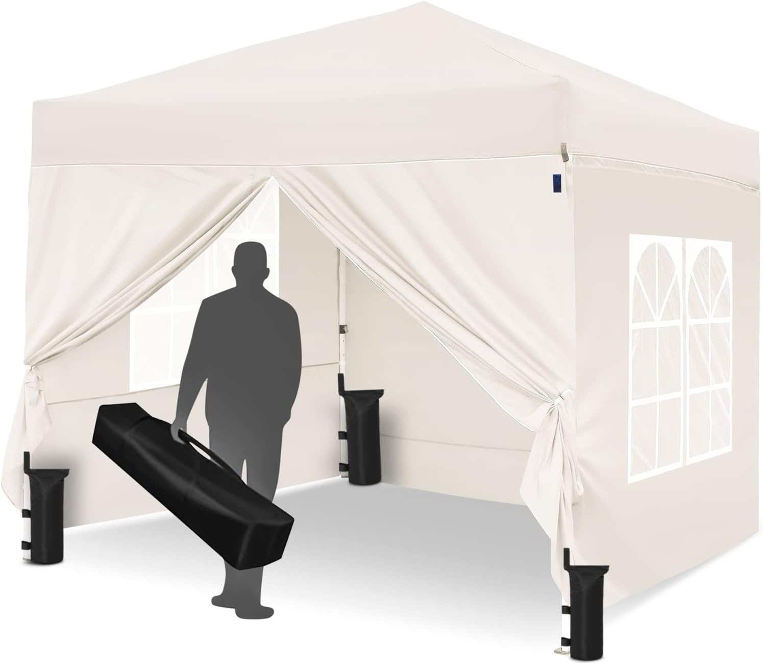 Gazebo, Leadyeah Pop Up Gazebo with Sides 2.5m x 2.5m, Folding Gazebo Tent, Fully Waterproof, 50+UV Protection for Garden, Camping, Party - Khaki