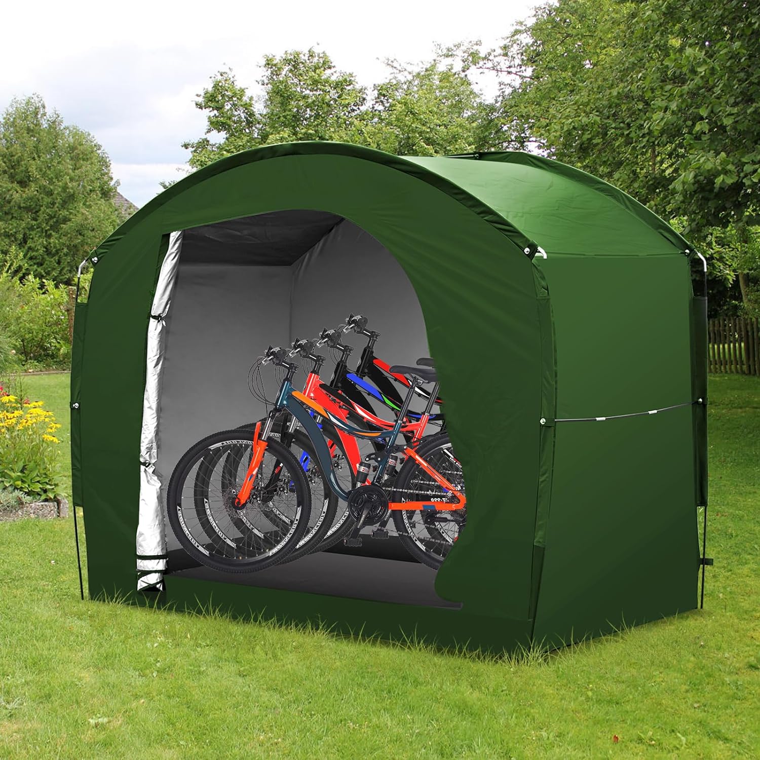 LILYPELLE Bike Storage Tent Portable Shed Cover for Bikes, Lawn Mower, Garden Tools, Waterproof Outdoor Backyard Storage Tent Shelter