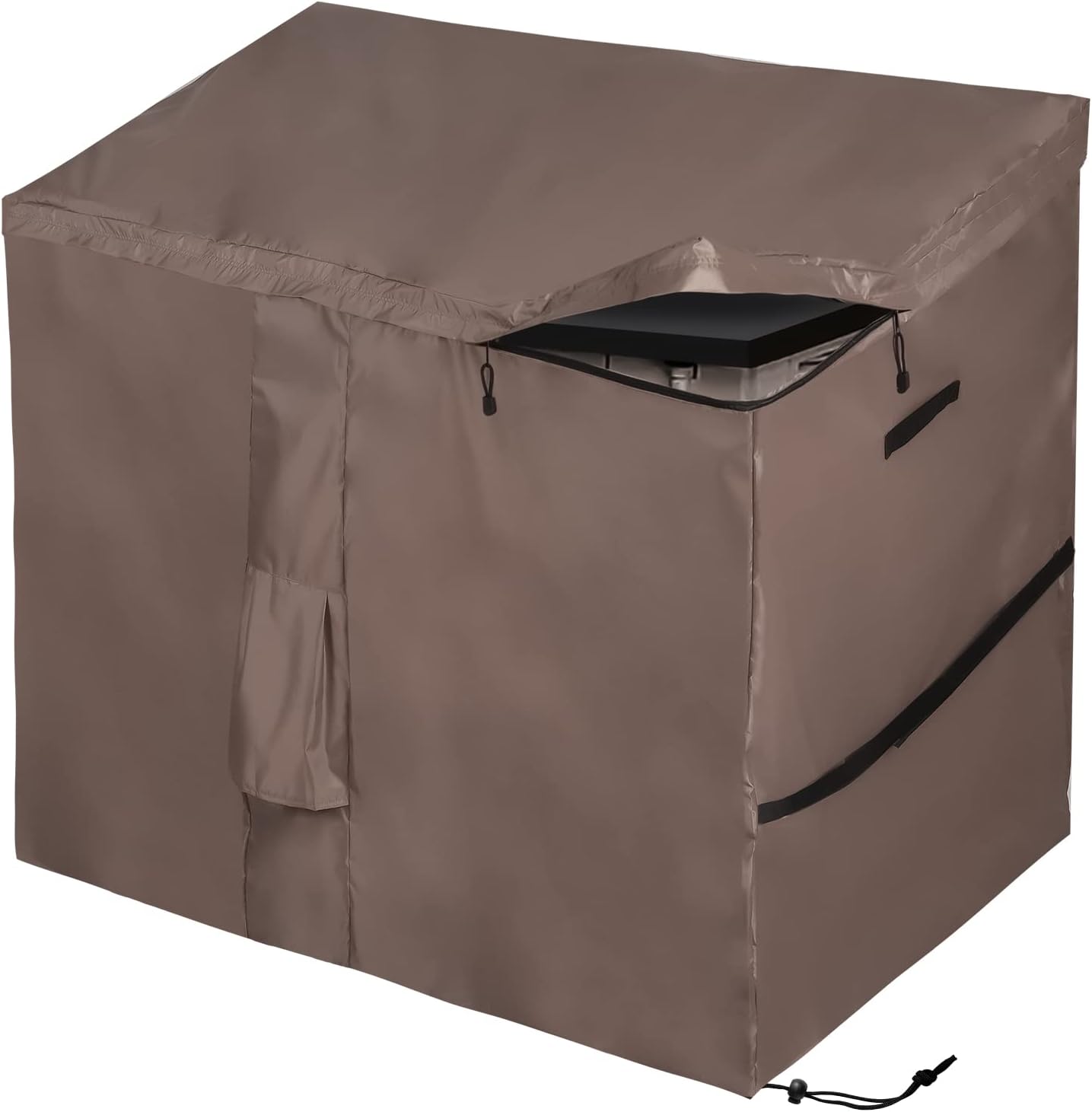 OZKURT Waterproof Garden Shed Cover, Outdoor Storage Box Covers with Quick-Opening Slope Top Compatible with Store It Out Series, 420D Oxford Brown (135 * 75 * 114cm)