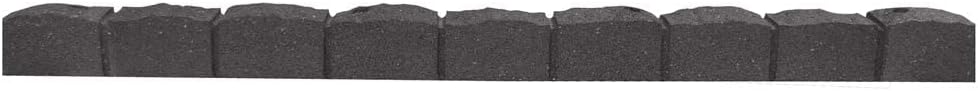 Roman Castle Stone Garden Border 4-ft Rubber Landscape Edging Section 120cm, Grey, Pack of 1