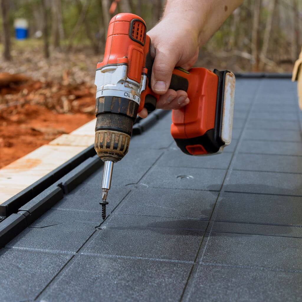 Black Shed Base and Electric Screw Driver | Building Material Review