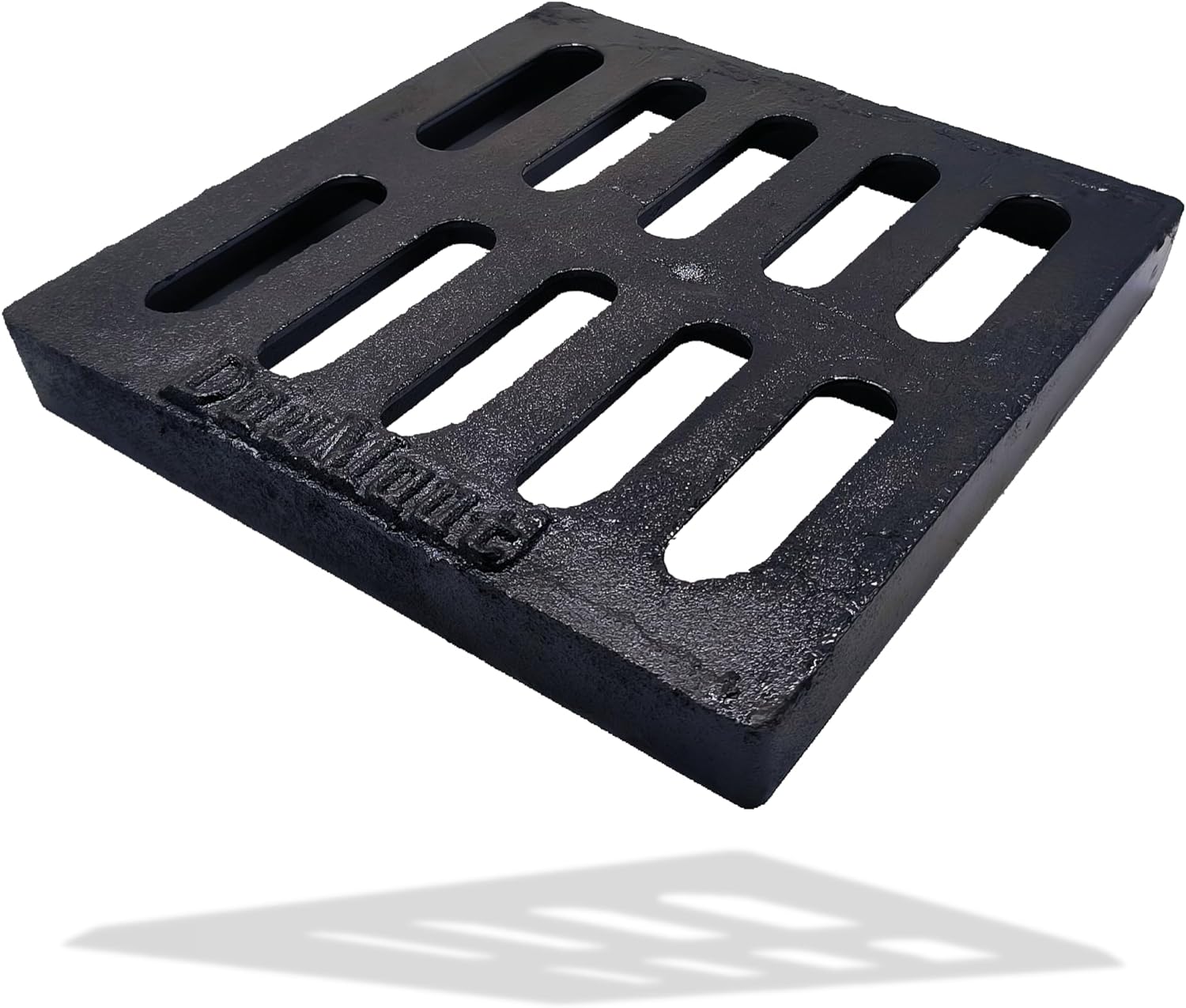 DuuMuut Cast Iron Drain Grate, 9x9 Outdoor Drain Cover, B125 Class Channel Grate, Durable Heavy Duty Sewer Grate, Black Square Drainage Grate for Concrete Floor (True Size 8.9”x8.9”)