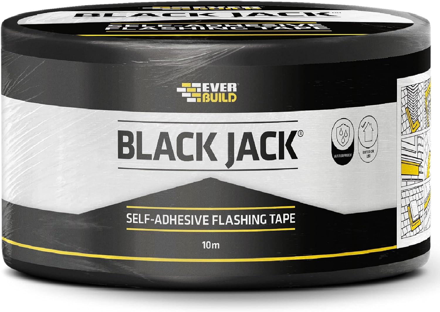 Everbuild Black Jack Strong Self Adhesive Flashing Tape – Natural Lead-Look Finish – 75mm x 10m